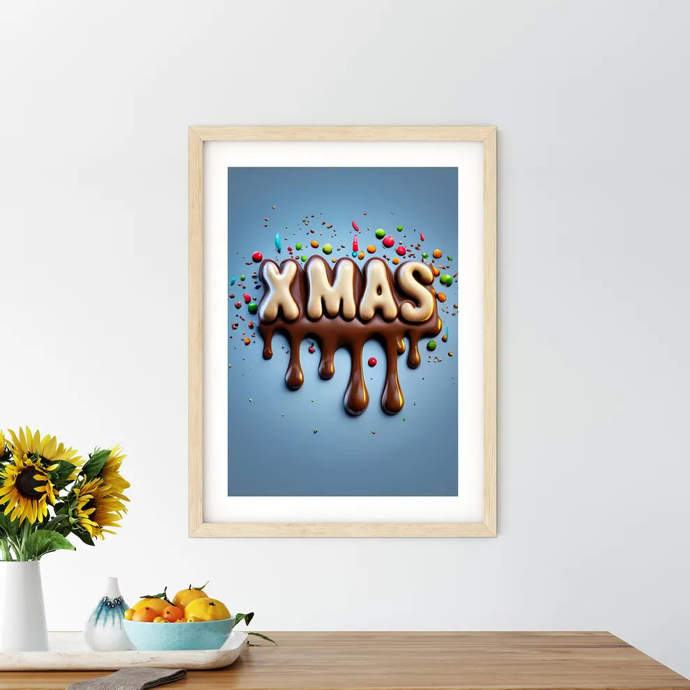 Xmas - A Melted Chocolate With Letters Art P - Kitchen Hangings