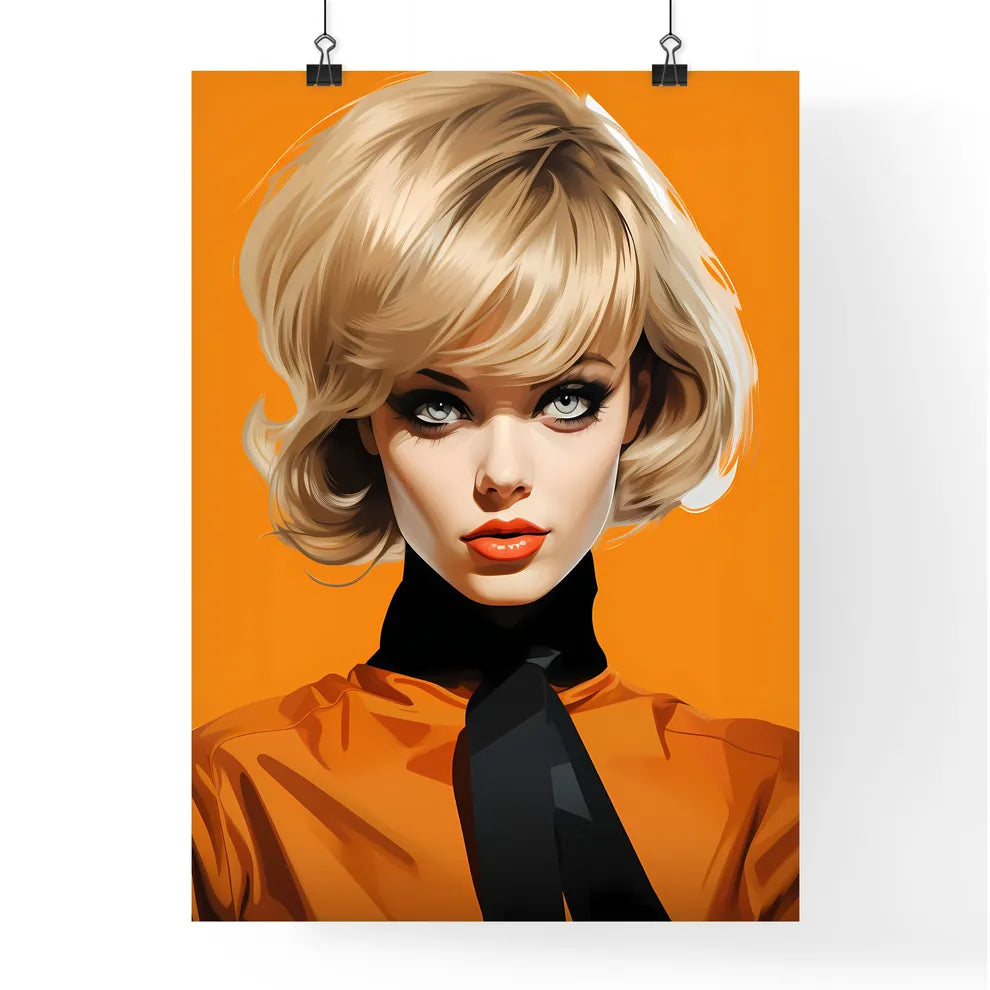 70's - A Woman With Blonde Hair And Black Ti Poster