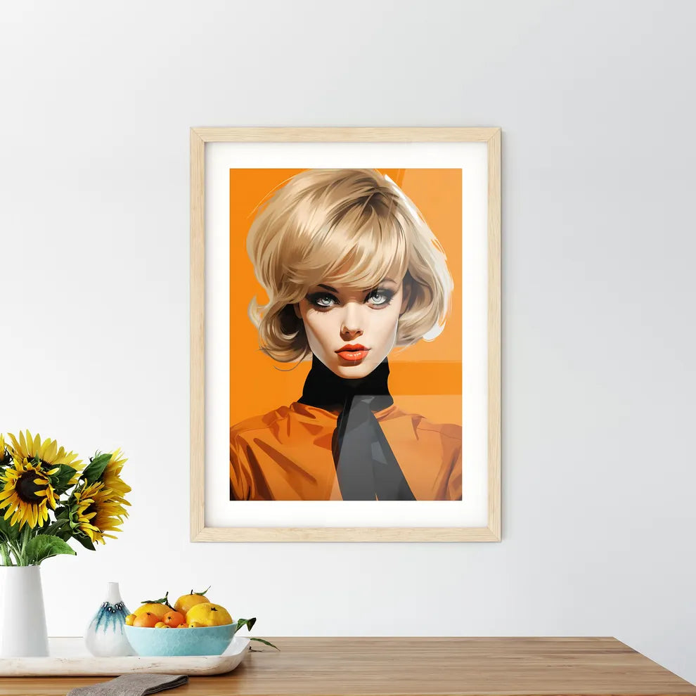 70's - A Woman With Blonde Hair And Black Ti - Kitchen Hangings