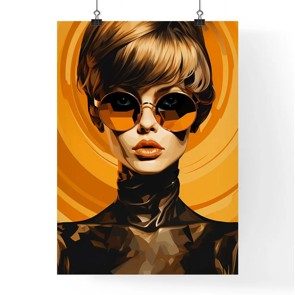 70's - A Woman Wearing Round Sunglasse Poster