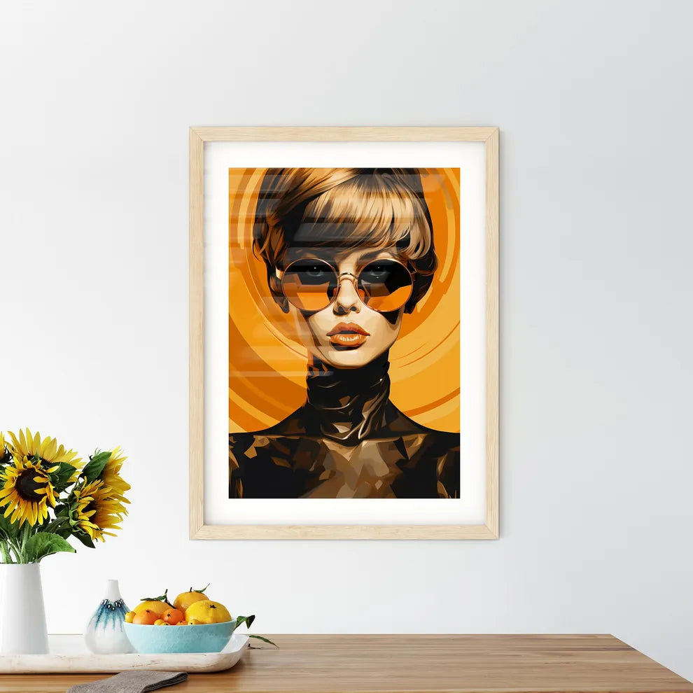 70's - A Woman Wearing Round Sunglasse - Kitchen Hangings