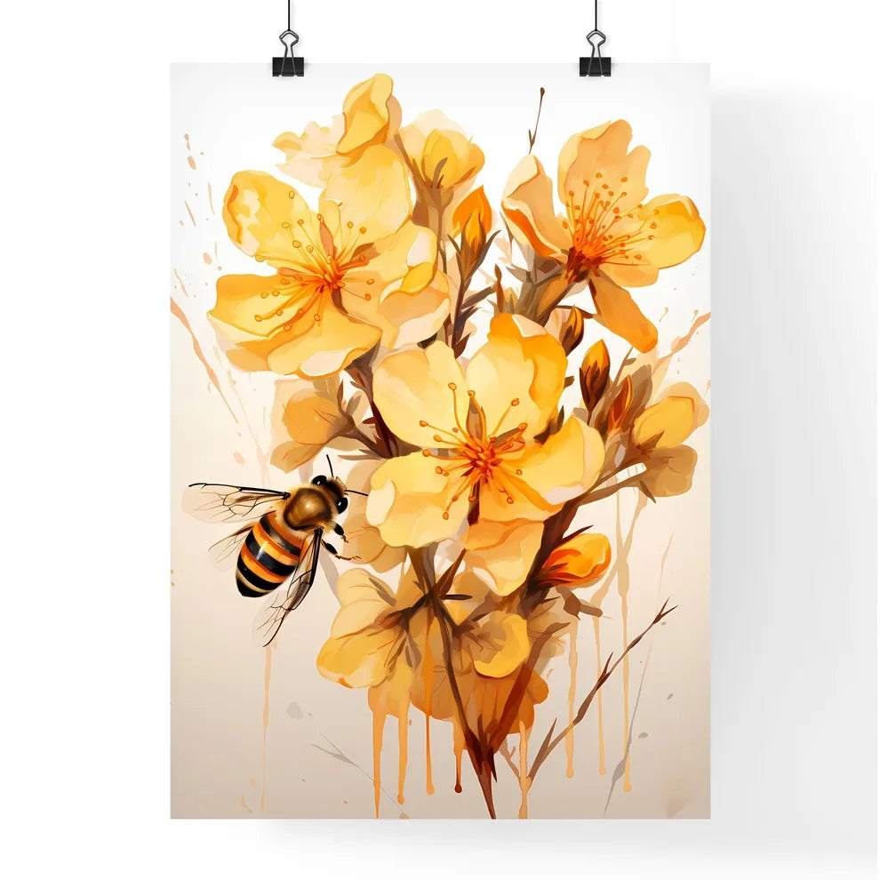 A Bee On A Flower Poster