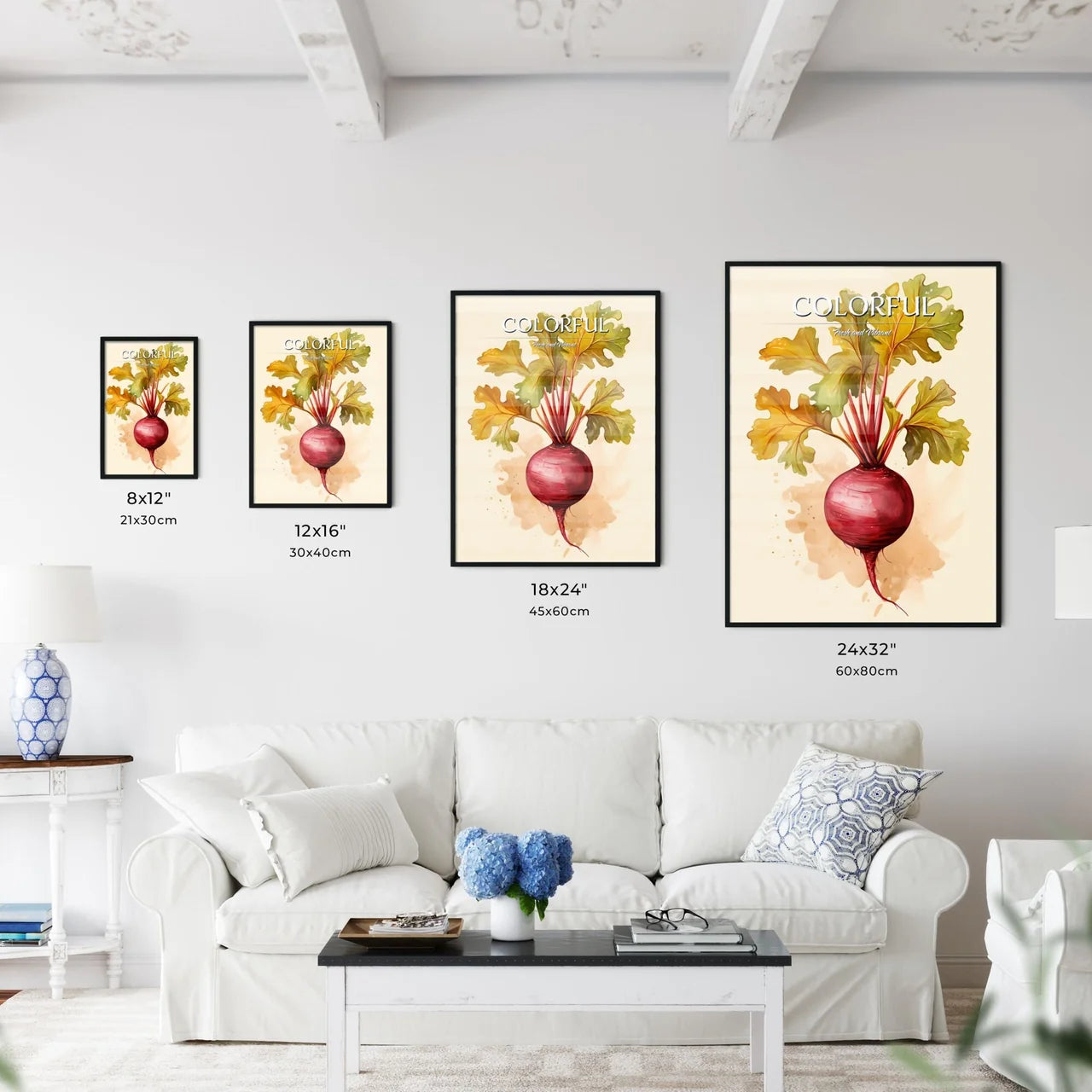 A Beet With Leaves And Stem - Kitchen Hangings