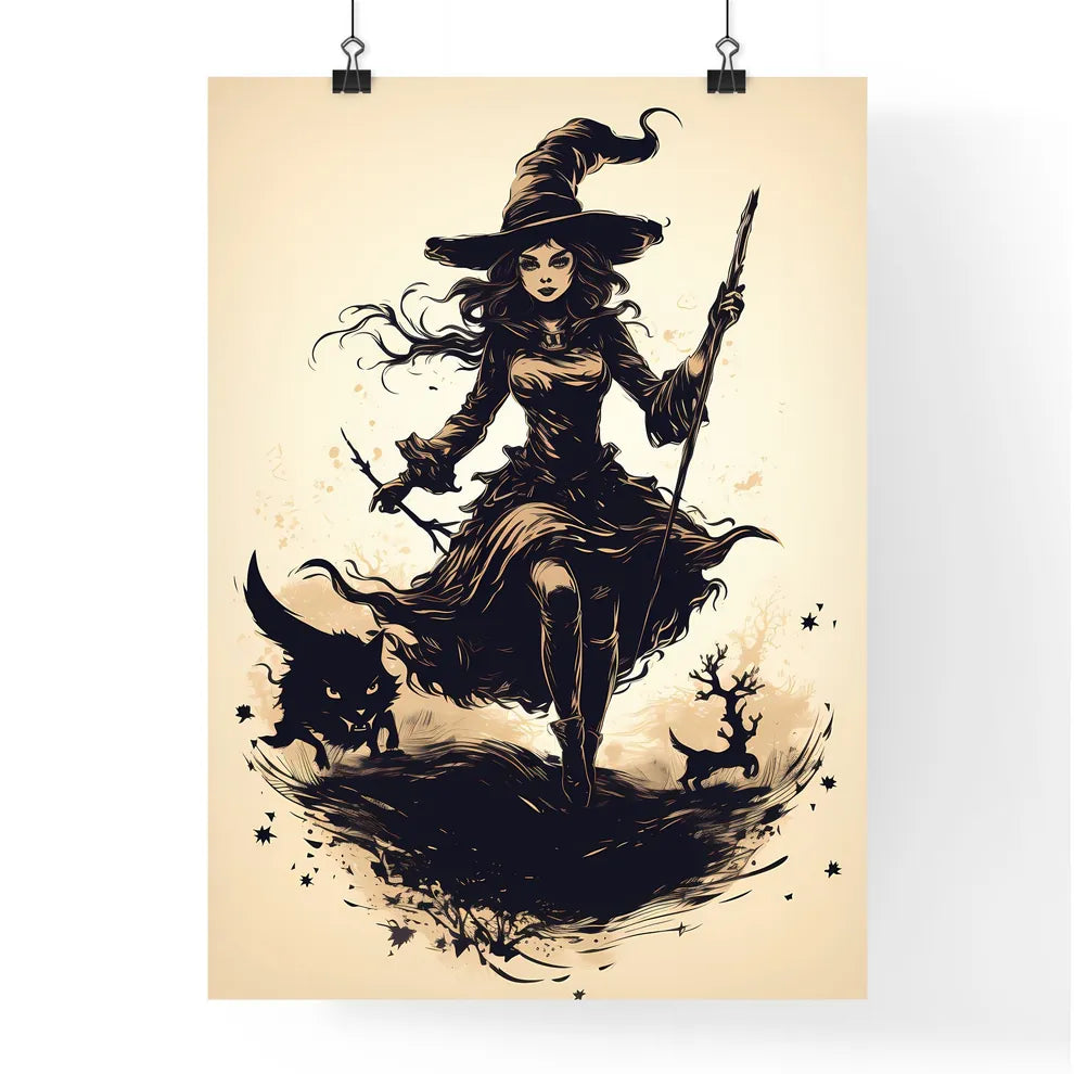 A Black And White Illustration Of A Perso Poster
