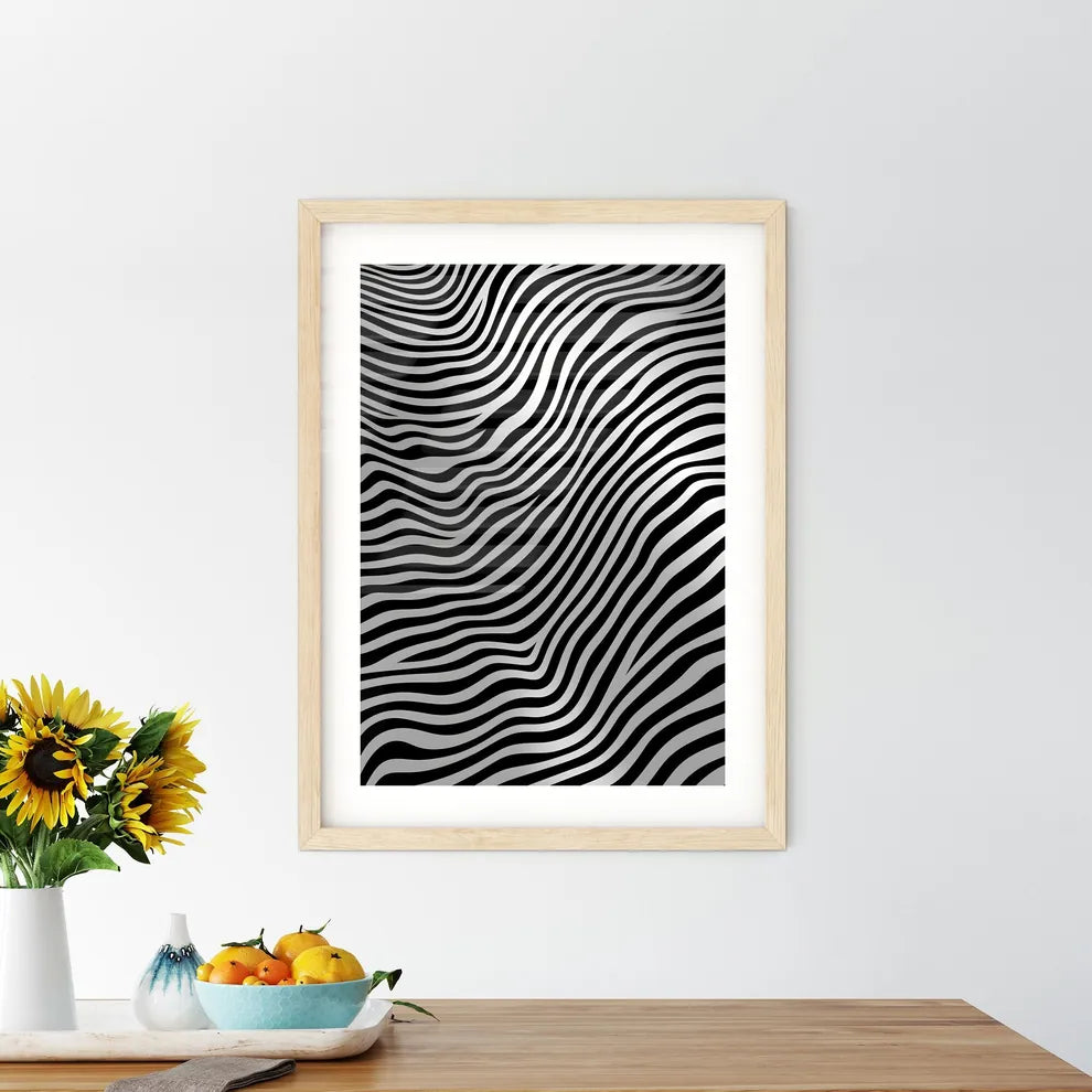 A Black And White Striped Patter - Kitchen Hangings