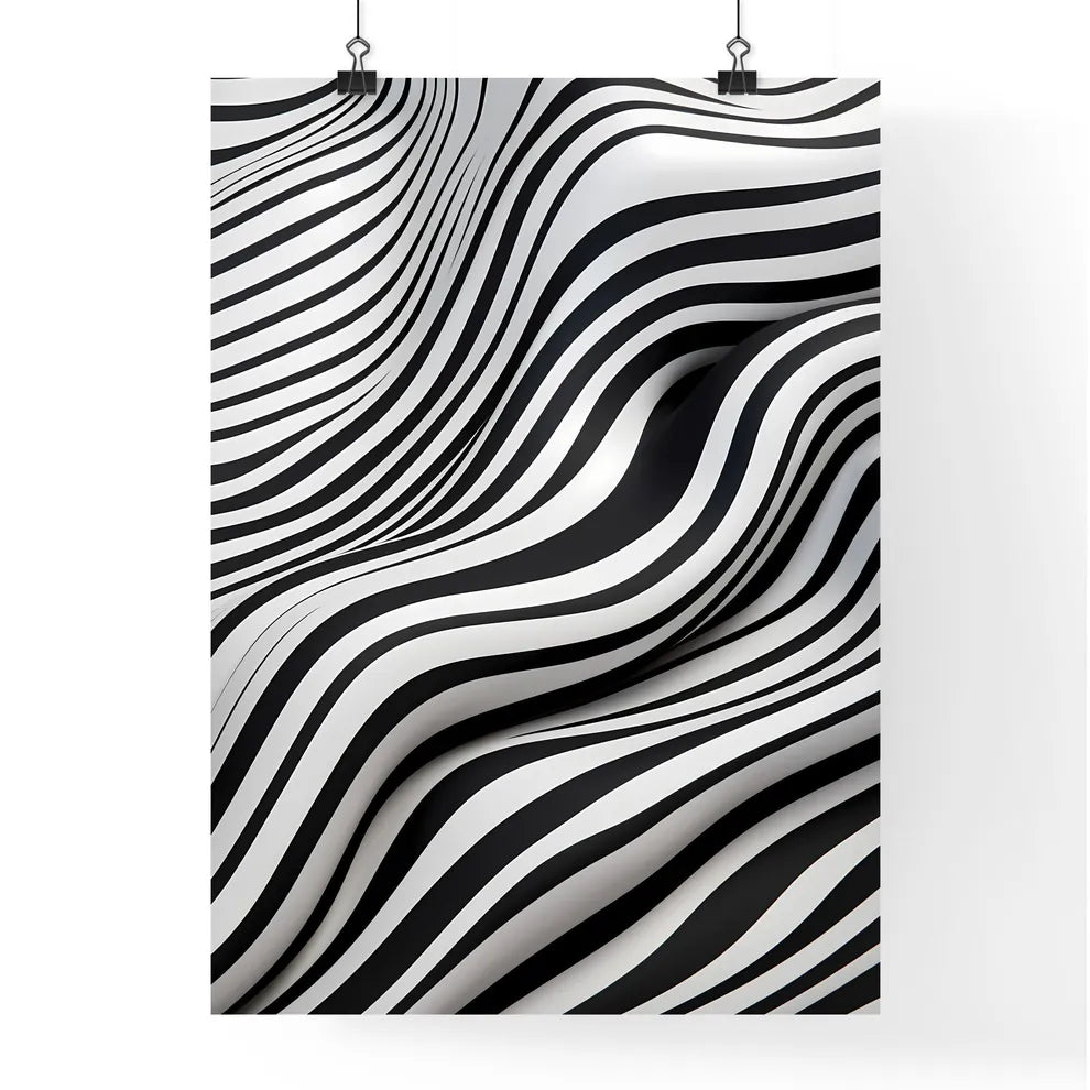 A Black And White Striped Surfac Poster
