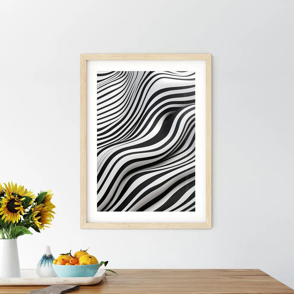 A Black And White Striped Surfac - Kitchen Hangings