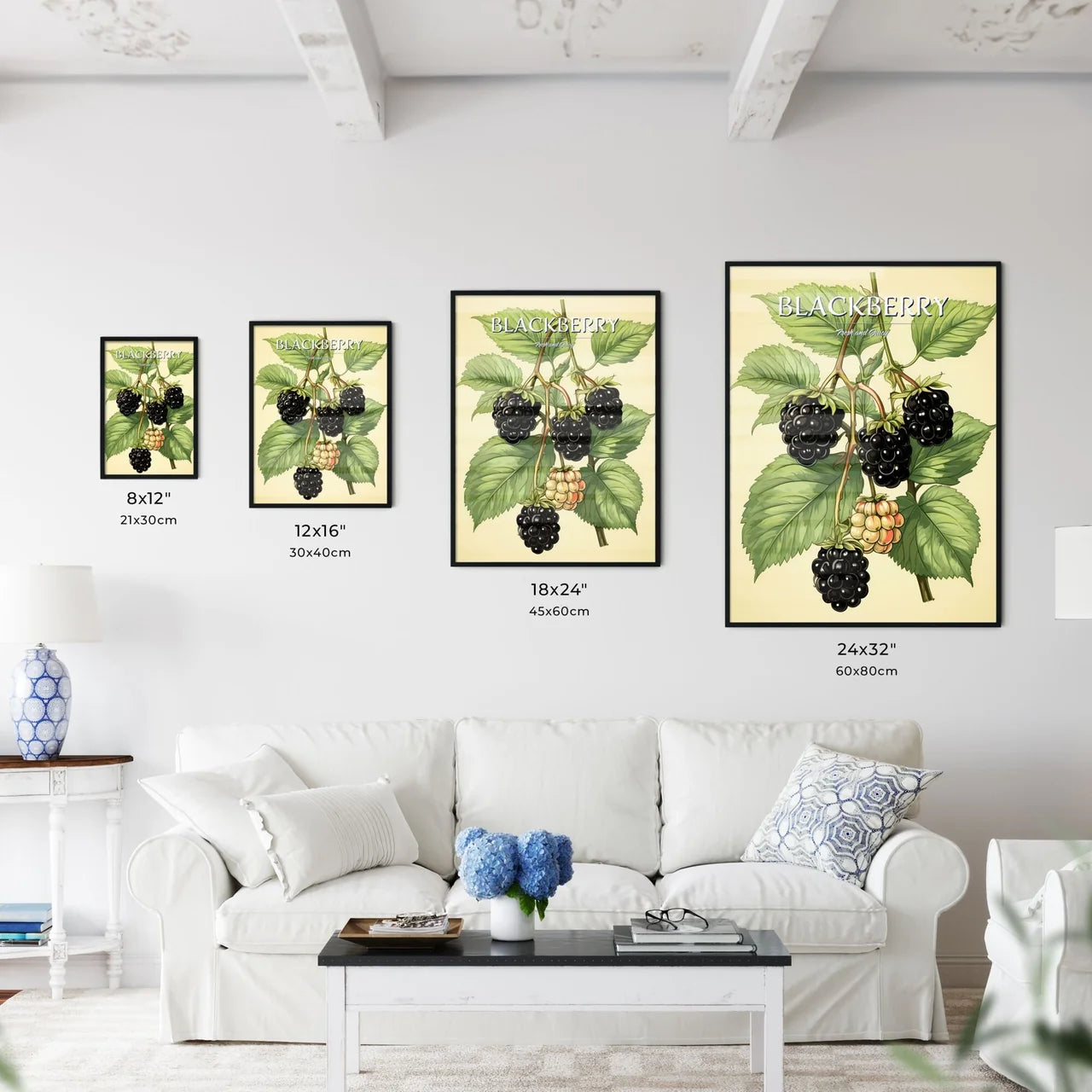 A Blackberries On A Branch With Leave - Kitchen Hangings