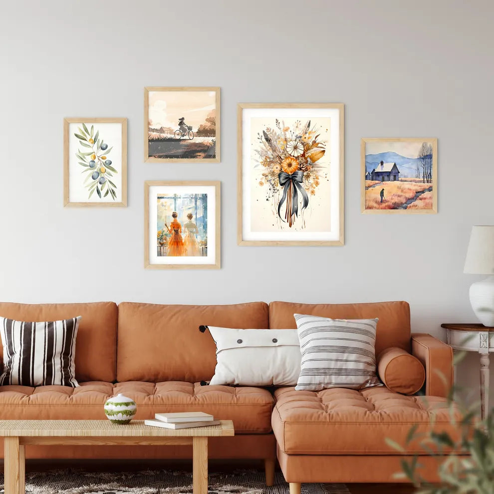 A Bouquet Of Flowers And Plant Framed Print