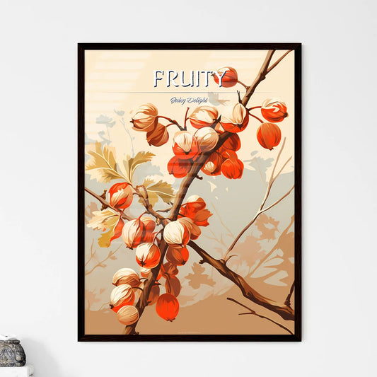 A Branch With Fruit On I - Framed Art Print