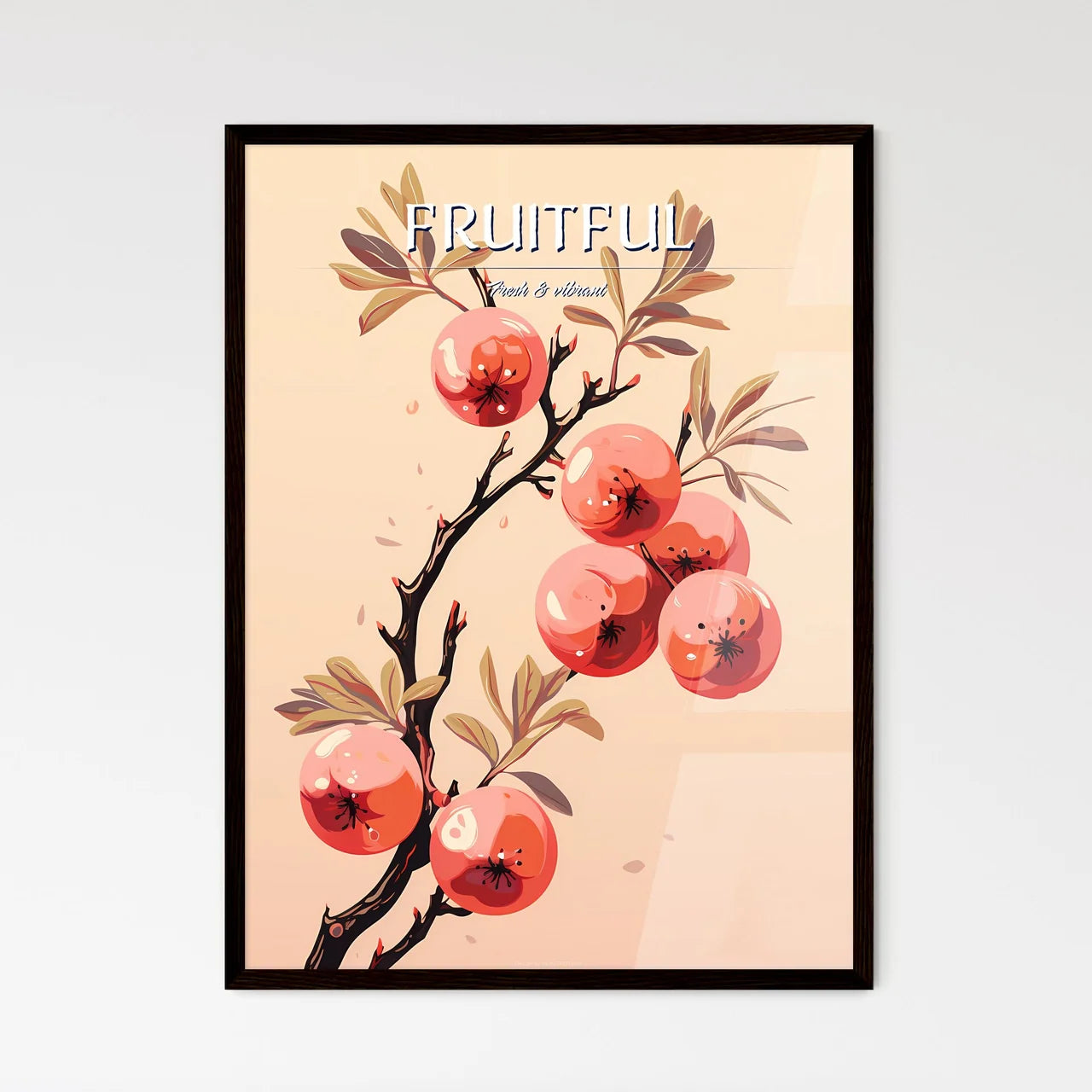 A Branch With Fruit On I - Framed Art Print