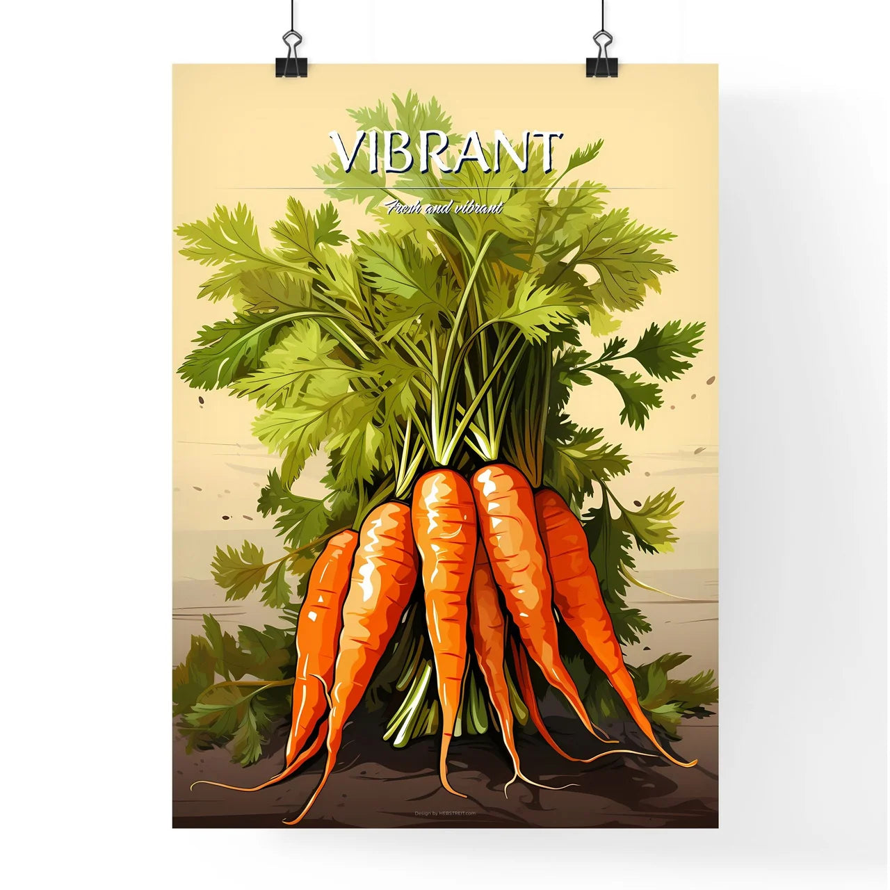 A Bunch Of Carrots With Leave Poster