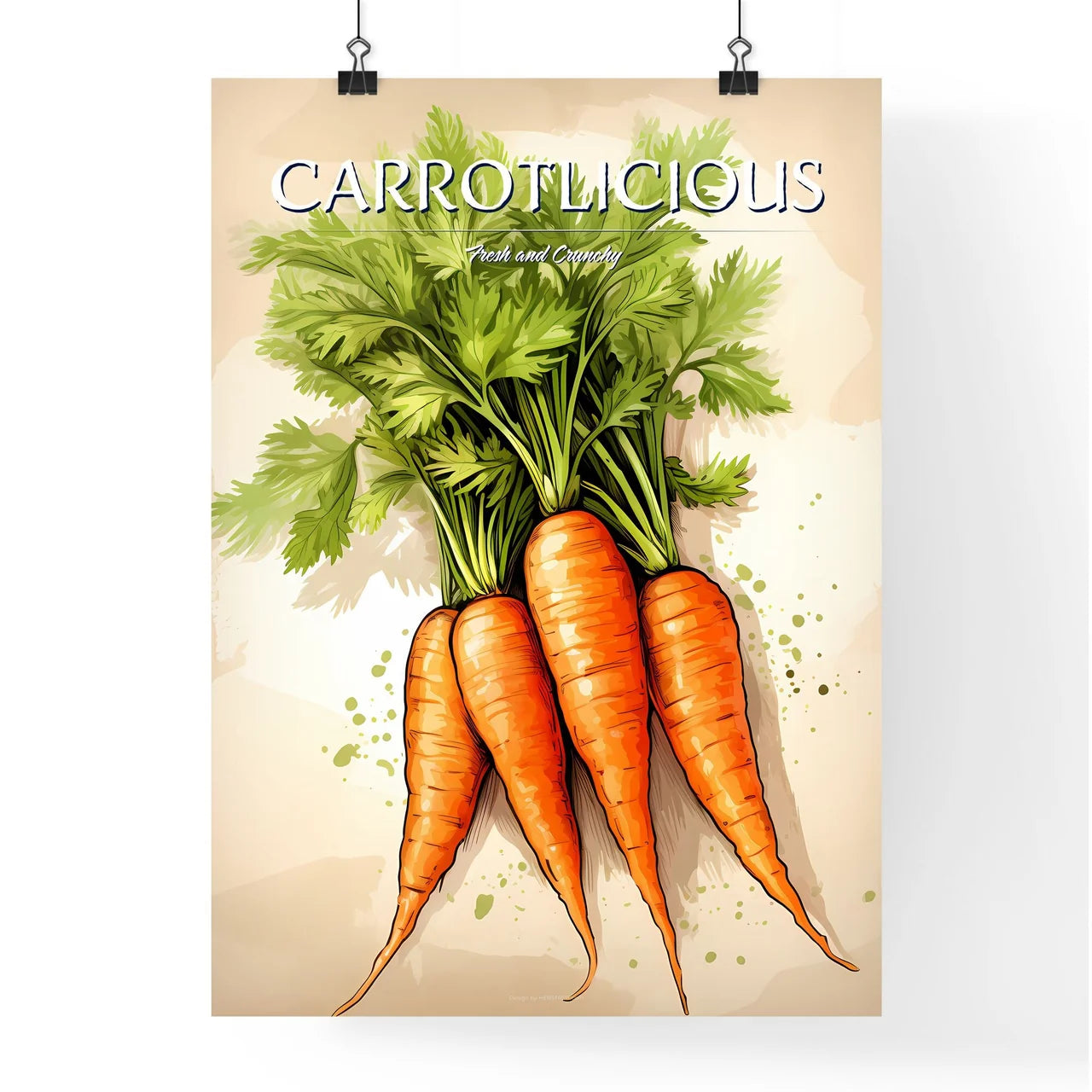 A Bunch Of Carrots With Leave Poster