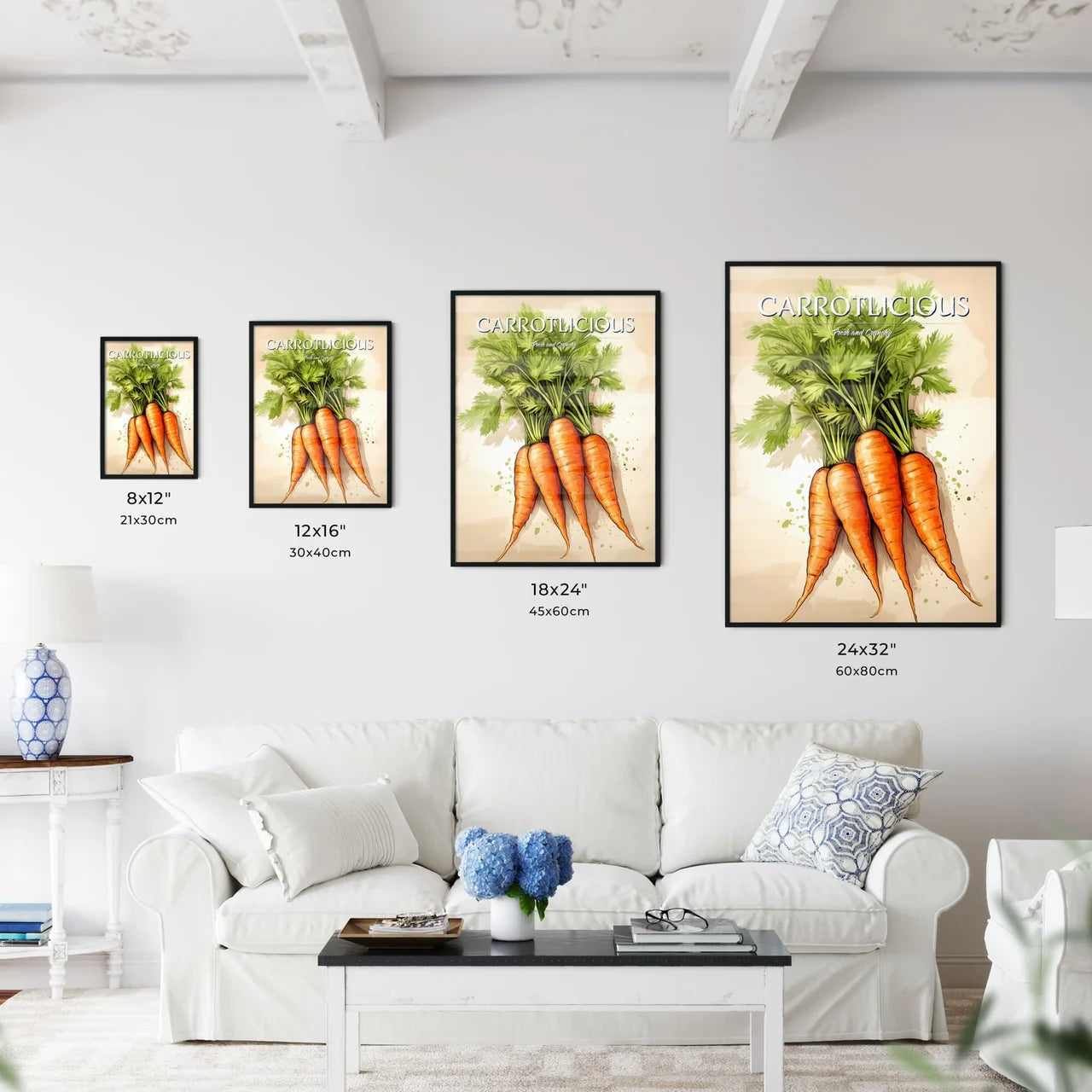 A Bunch Of Carrots With Leave - Kitchen Hangings