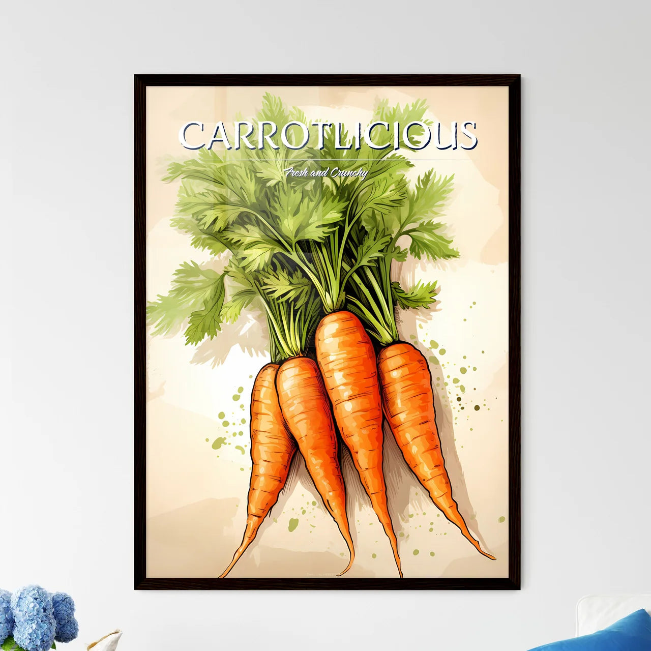 A Bunch Of Carrots With Leave - Framed Art Print
