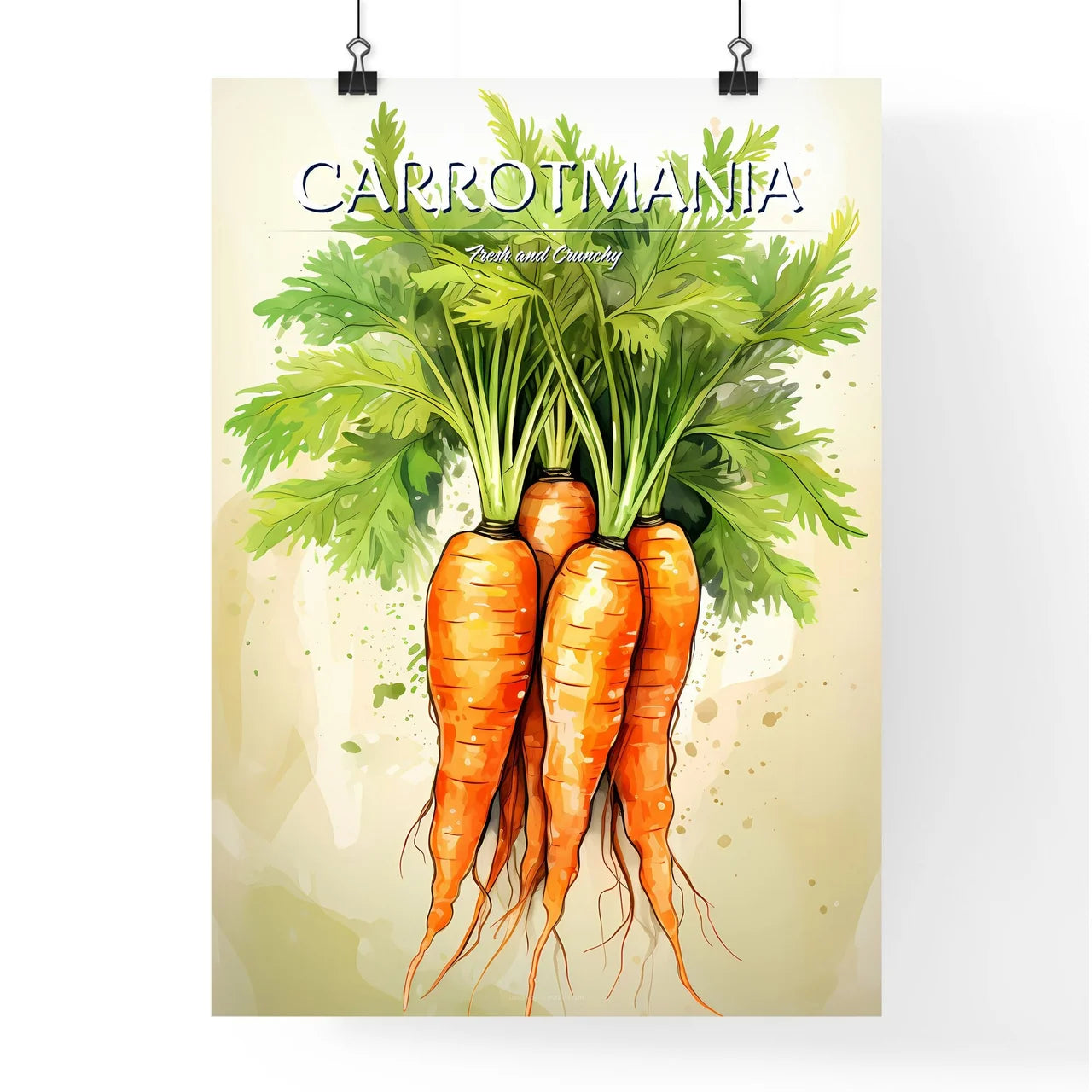 A Bunch Of Carrots With Leave Poster