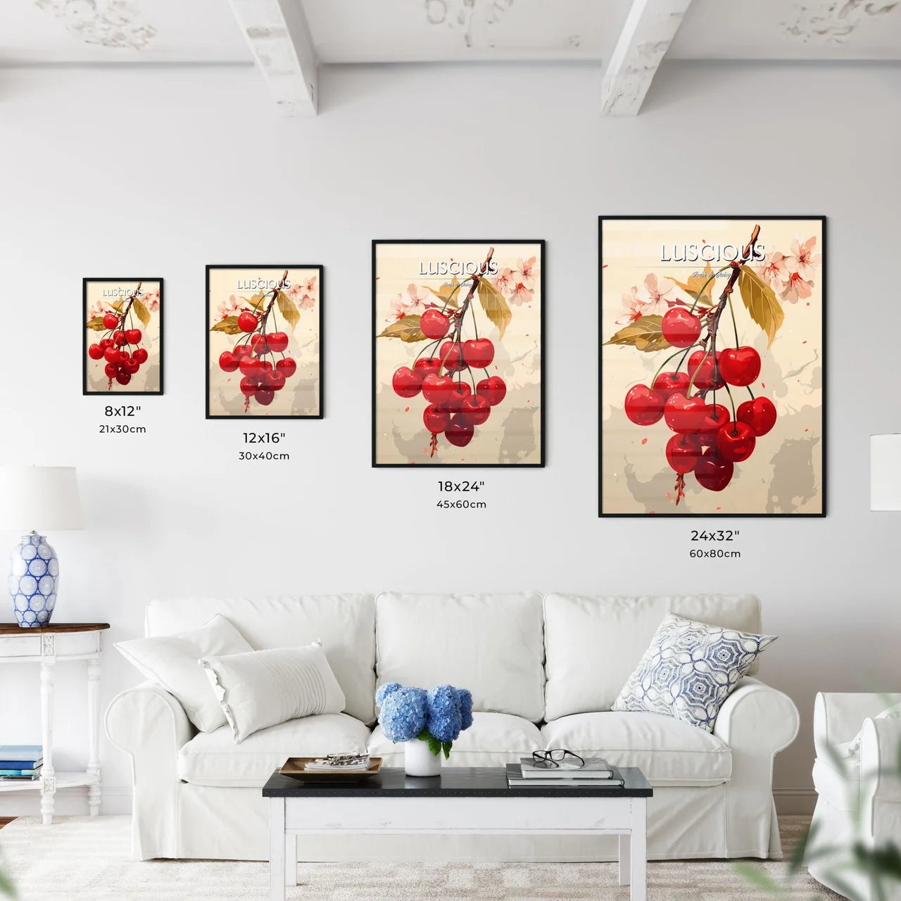 A Bunch Of Cherries On A Branc - Kitchen Hangings