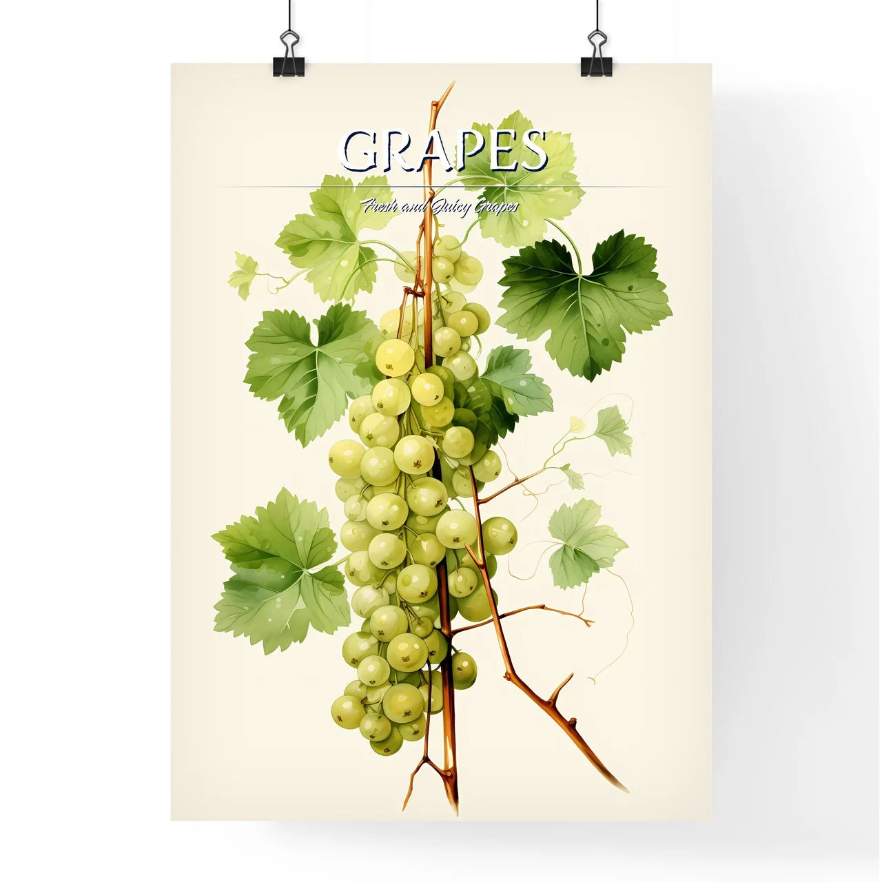 A Bunch Of Grapes On A Vin Poster
