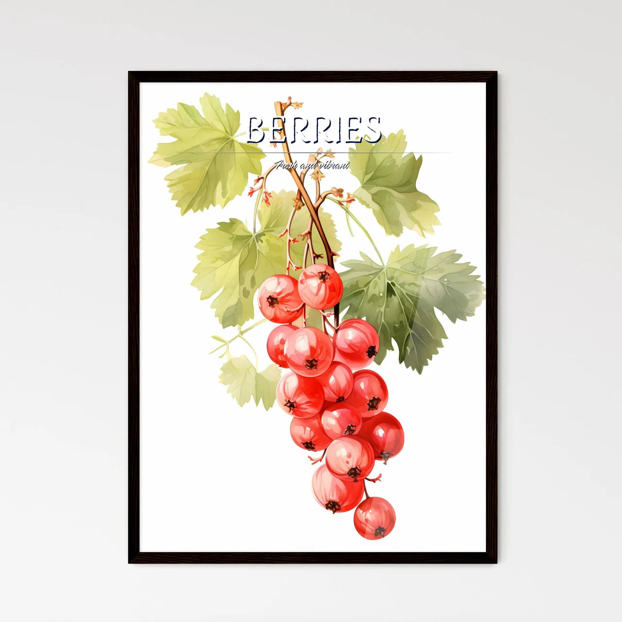 A Bunch Of Red Berries On A Branc - Framed Art Print