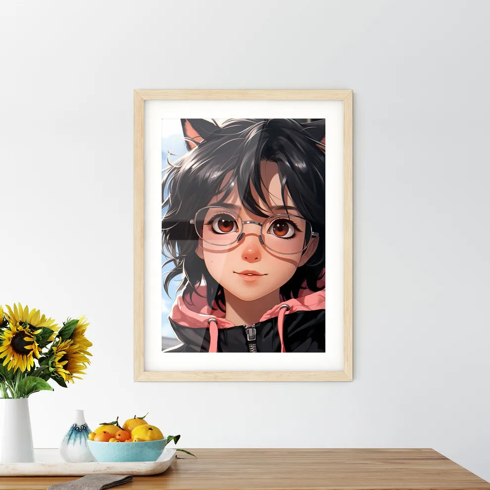A Cartoon Girl With Glasses And Ear - Kitchen Hangings