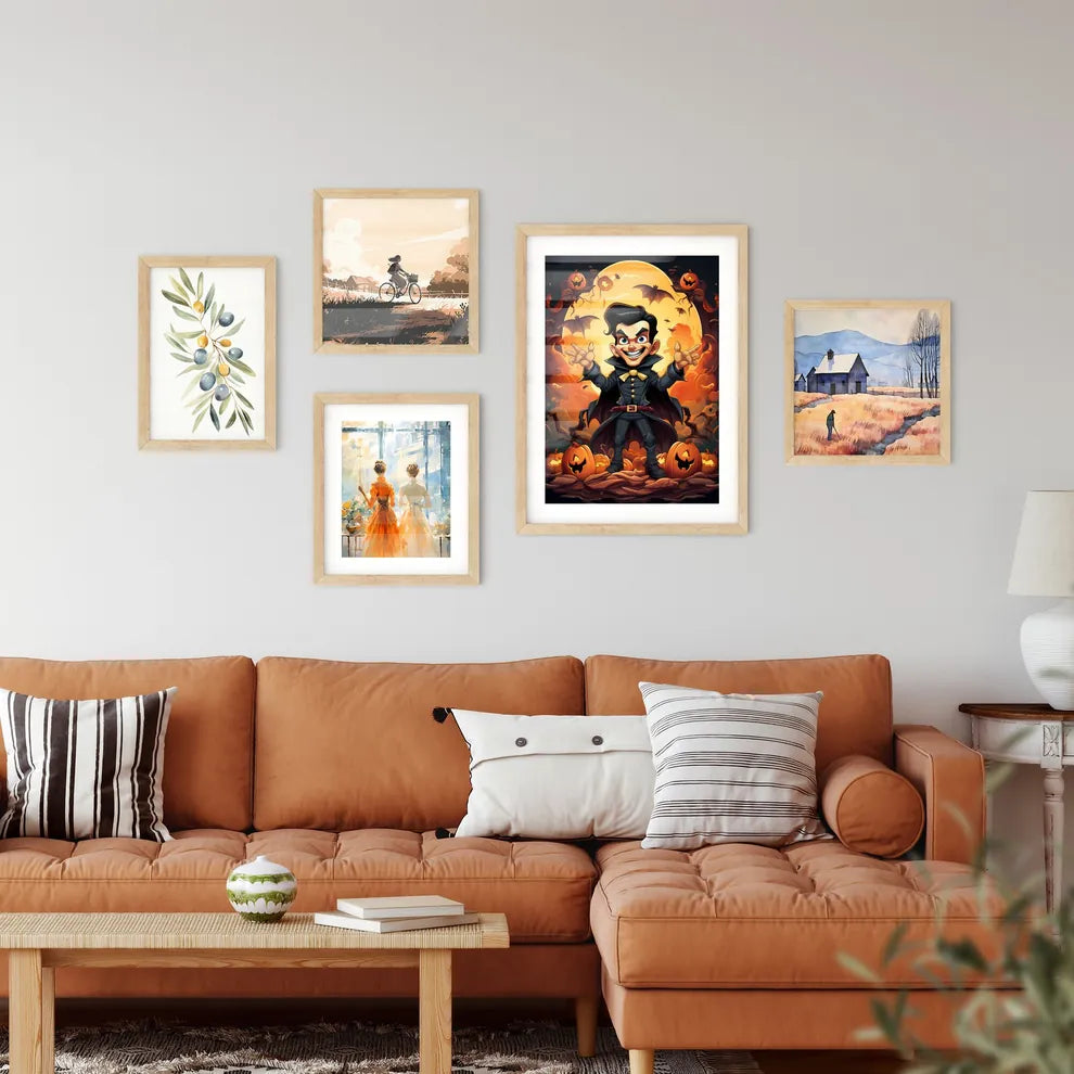 A Cartoon Of A Boy In A Garme Framed Print