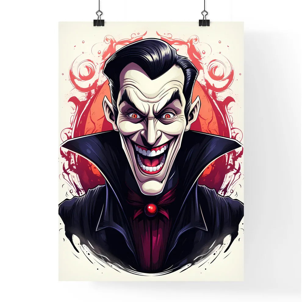 A Cartoon Of A Man With A Large Smil Poster