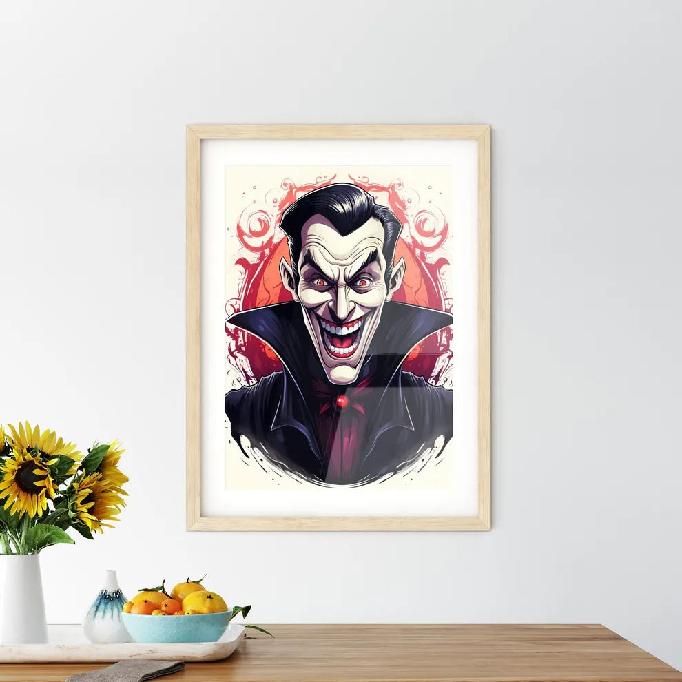 A Cartoon Of A Man With A Large Smil - Kitchen Hangings