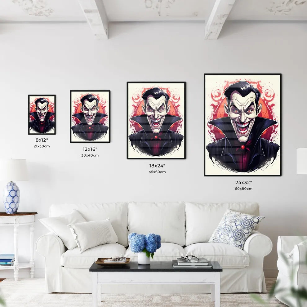 A Cartoon Of A Man With A Large Smil Wall Art