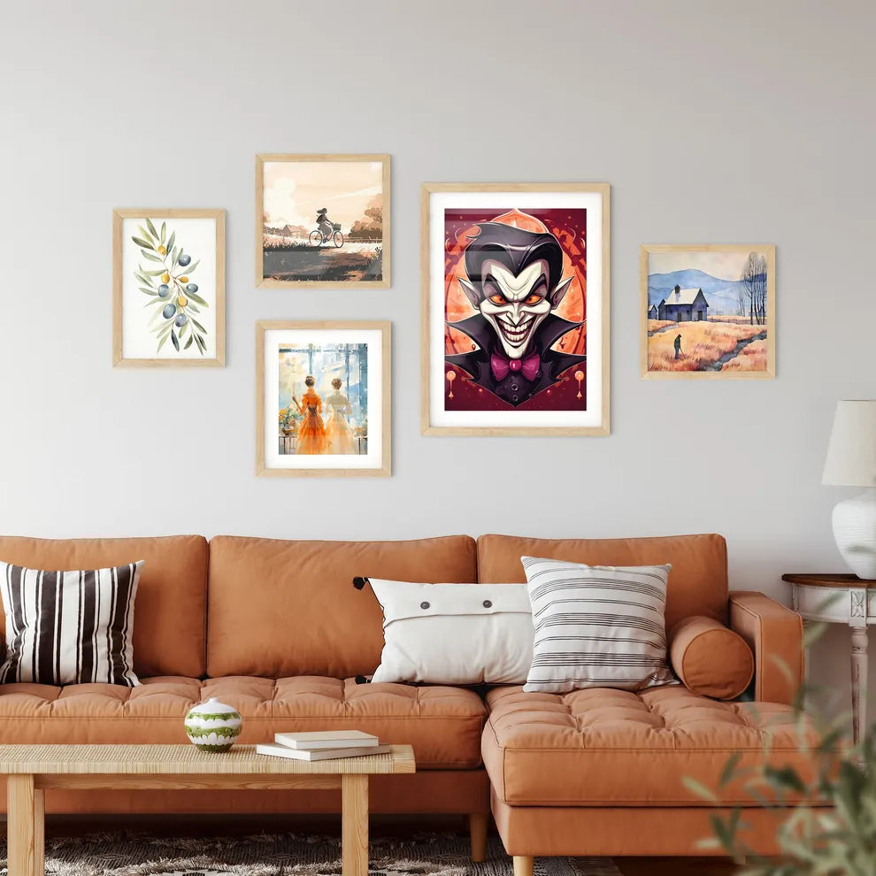 A Cartoon Of A Vampire Framed Print