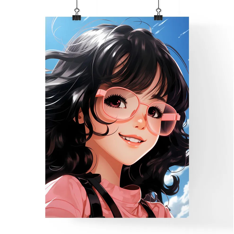 A Cartoon Of A Woman Wearing Glasse Poster