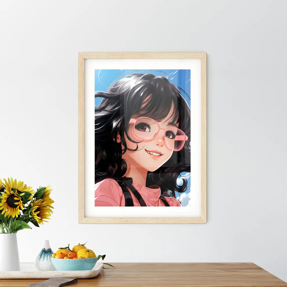 A Cartoon Of A Woman Wearing Glasse - Kitchen Hangings