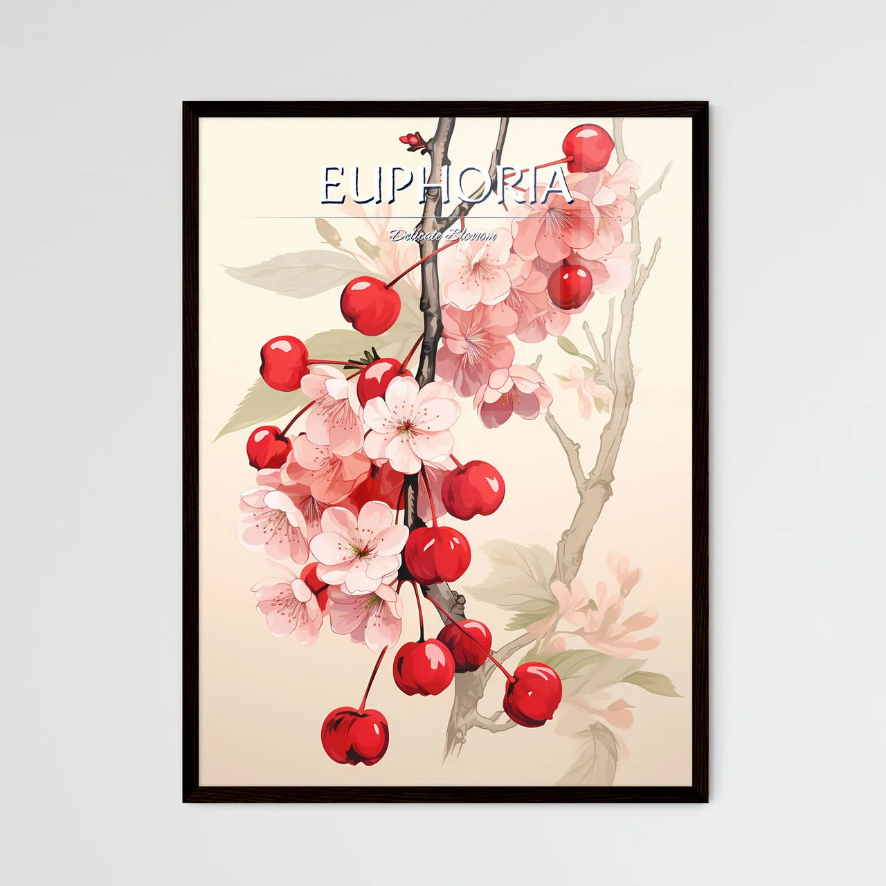 A Cherry Blossoms On A Branc - Framed Art Print