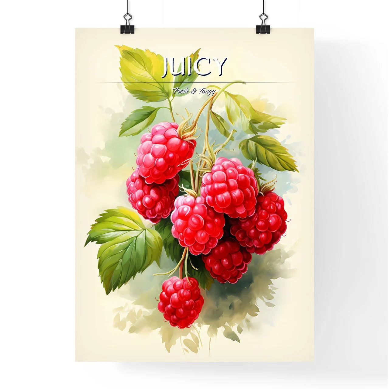 A Close Up Of A Bunch Of Raspberrie Poster