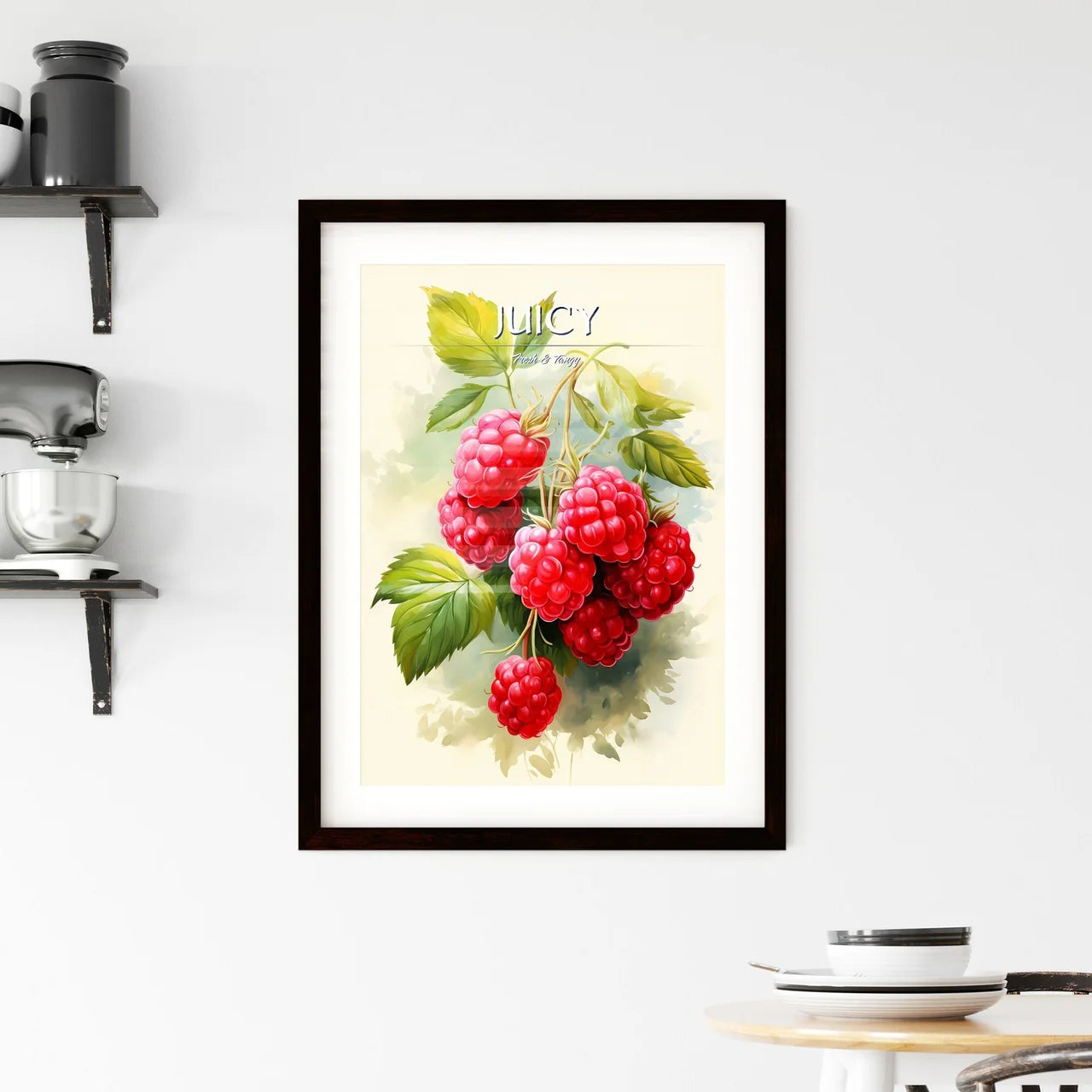 A Close Up Of A Bunch Of Raspberrie Framed Print