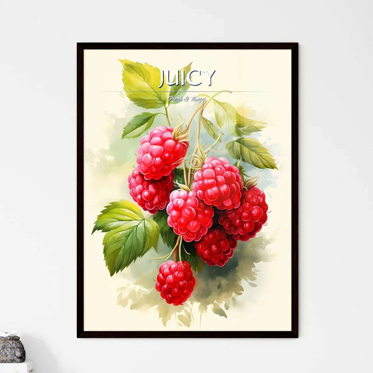 A Close Up Of A Bunch Of Raspberrie - Framed Art Print