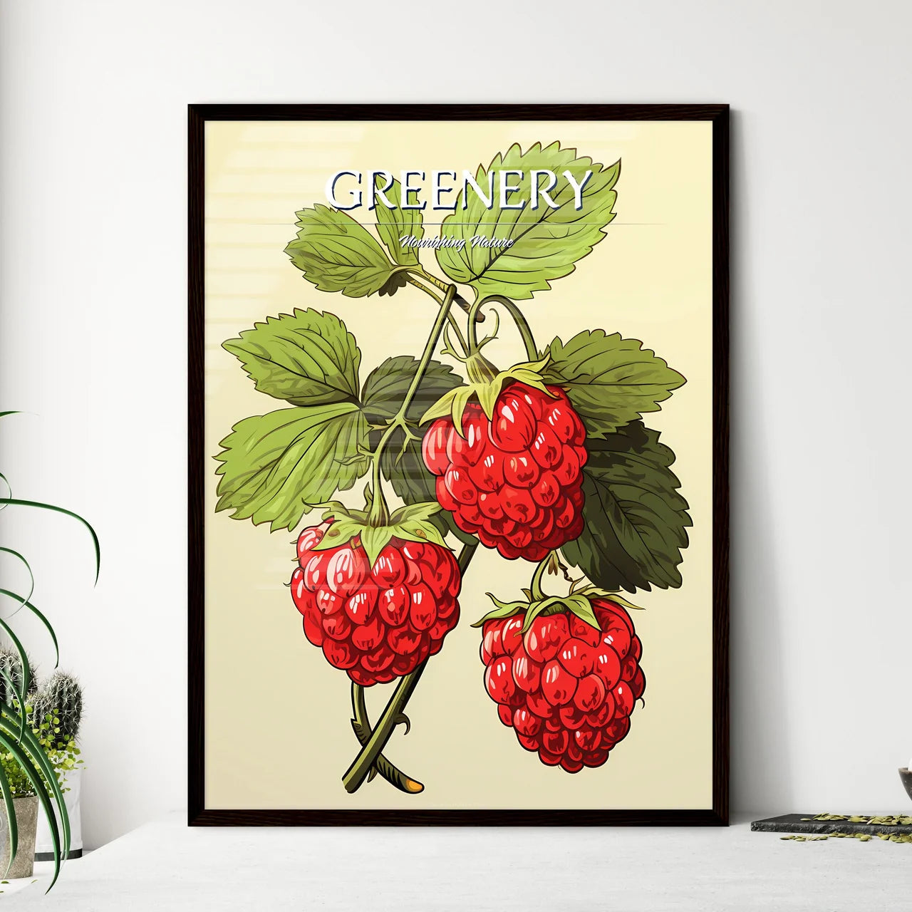 A Close Up Of A Plan - Framed Art Print