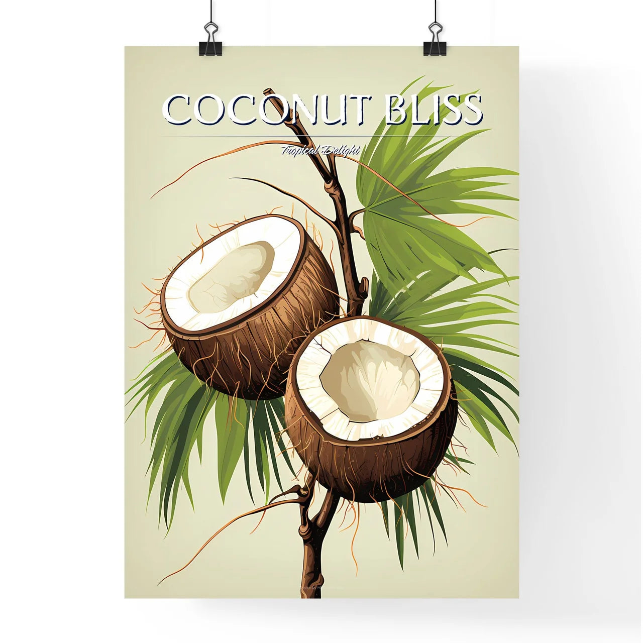A Coconuts On A Tree Branc Poster