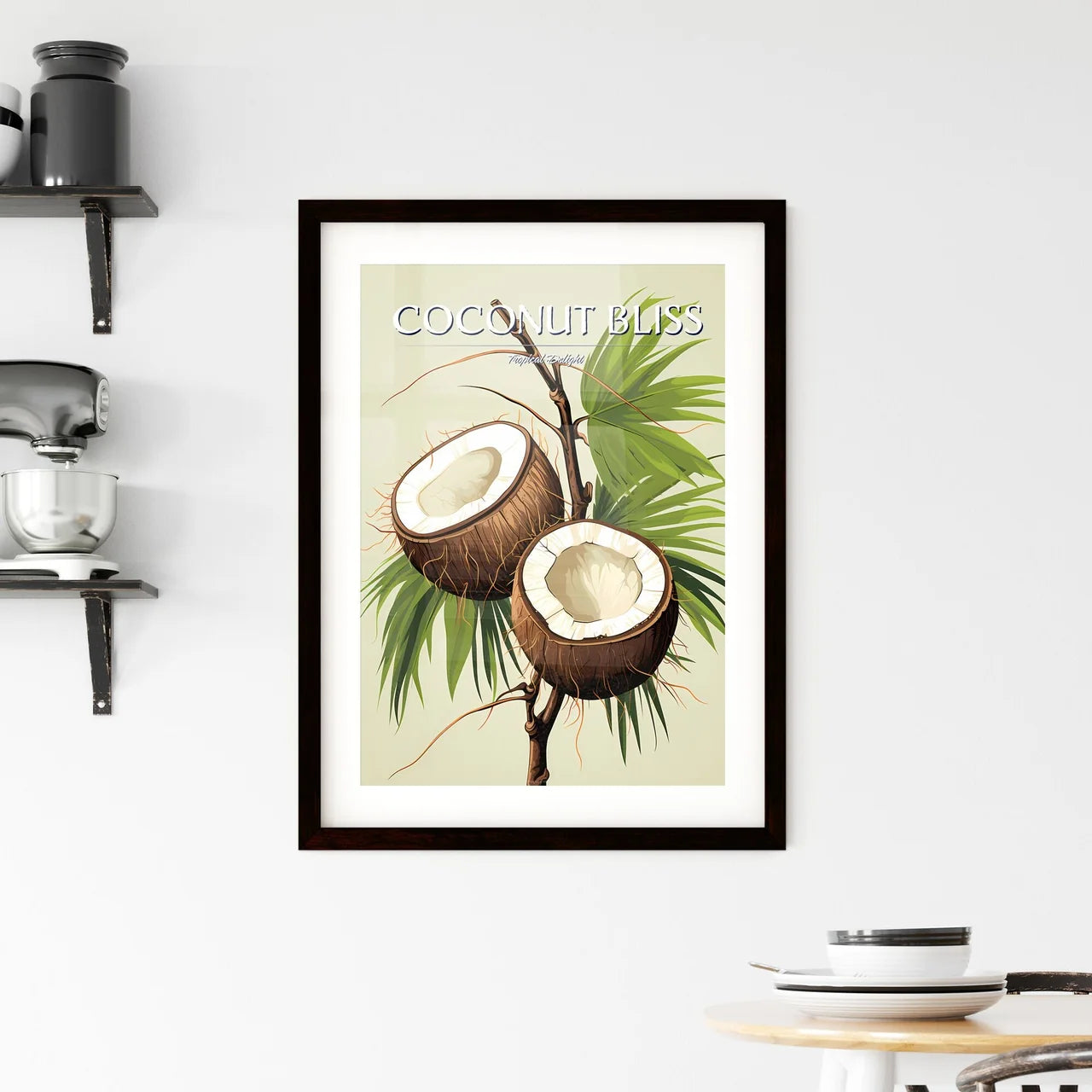 A Coconuts On A Tree Branc Framed Print