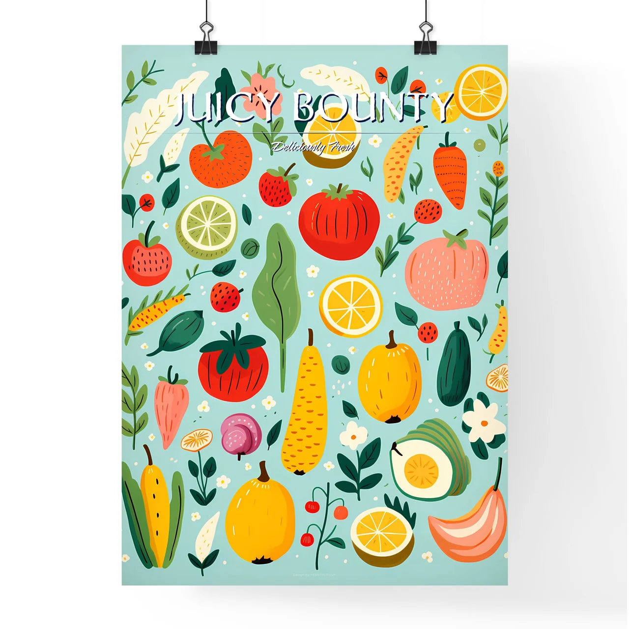 A Collage Of Fruits And Vegetable Poster