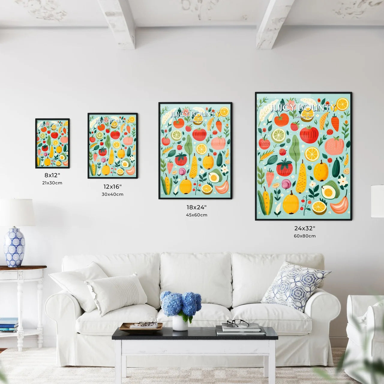 A Collage Of Fruits And Vegetable - Kitchen Hangings