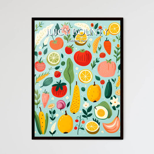 A Collage Of Fruits And Vegetable - Framed Art Print