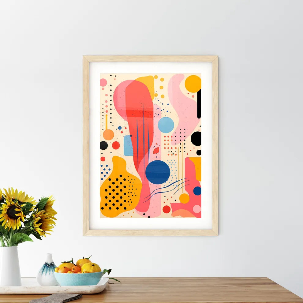 A Colorful Art Piece With Different Shapes A - Kitchen Hangings