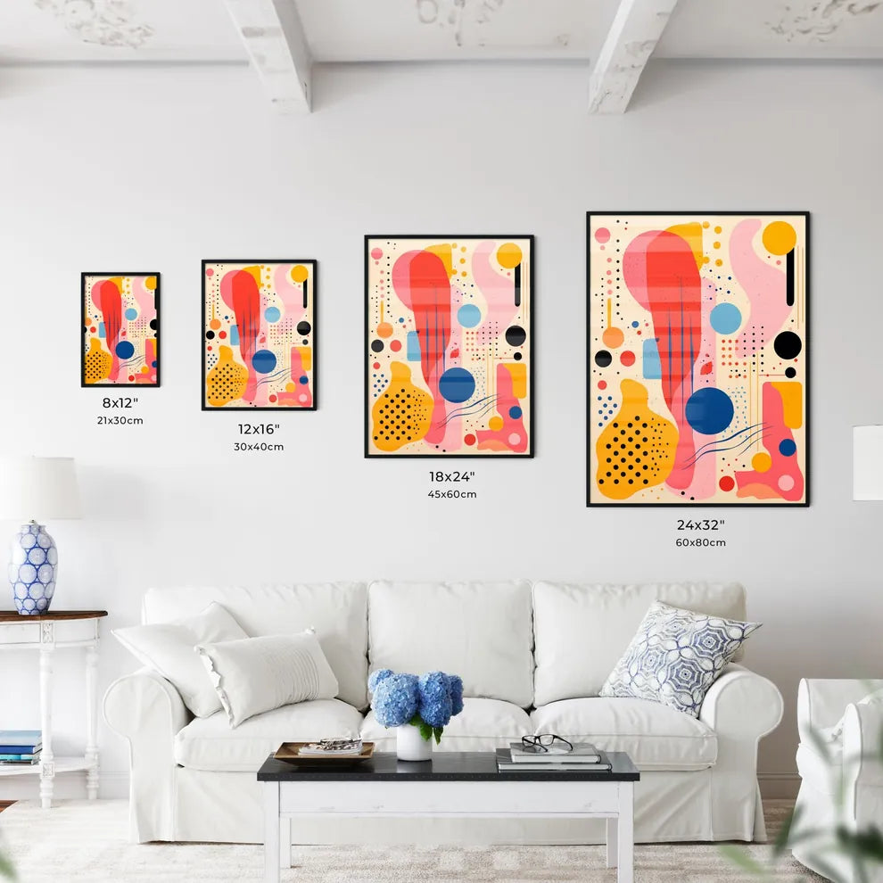 A Colorful Art Piece With Different Shapes A Wall Art