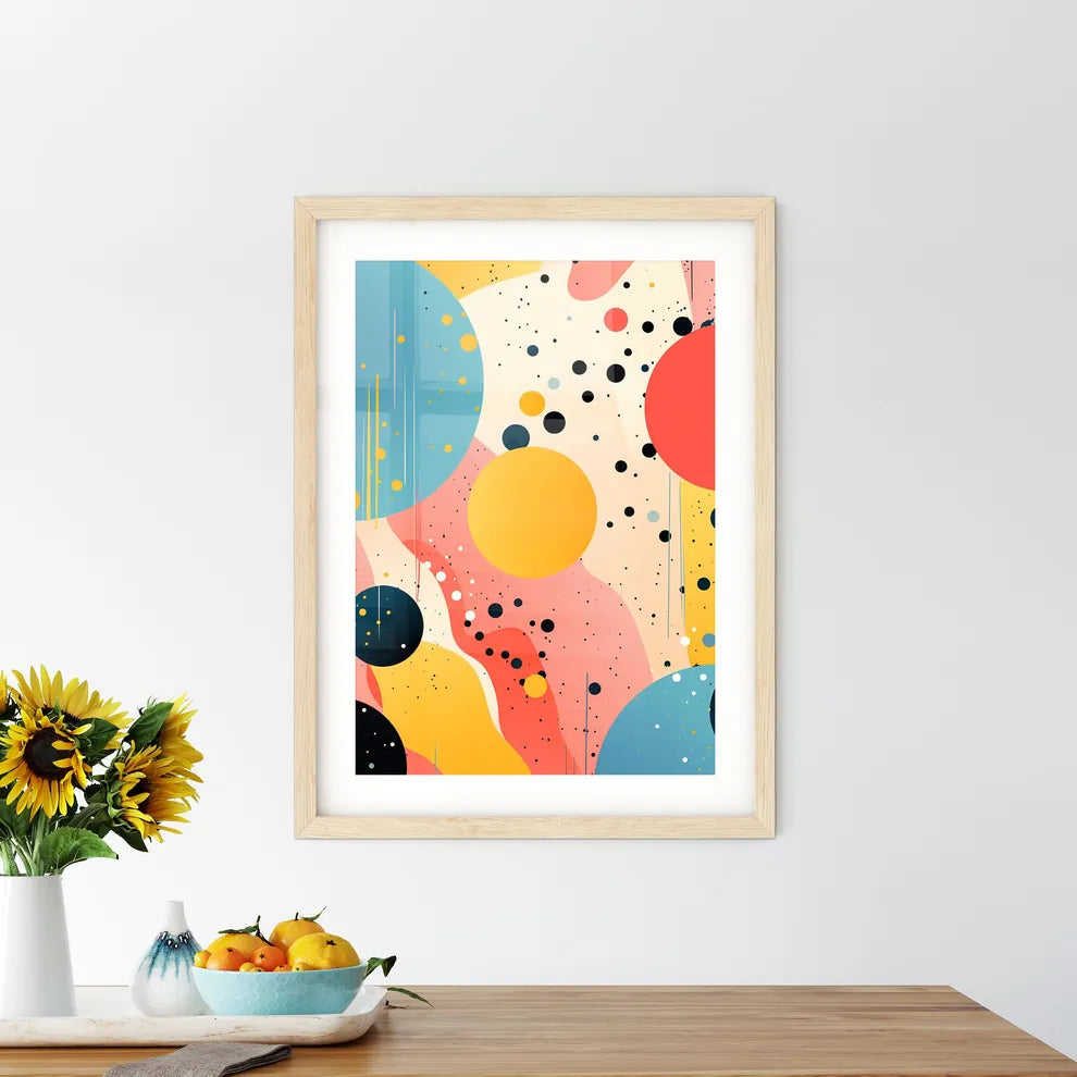 A Colorful Background With Circles And Dot - Kitchen Hangings