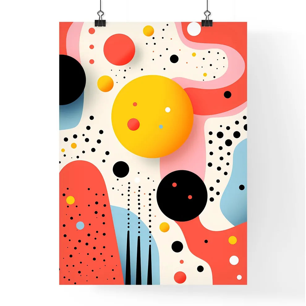 A Colorful Background With Circles And Dot Poster