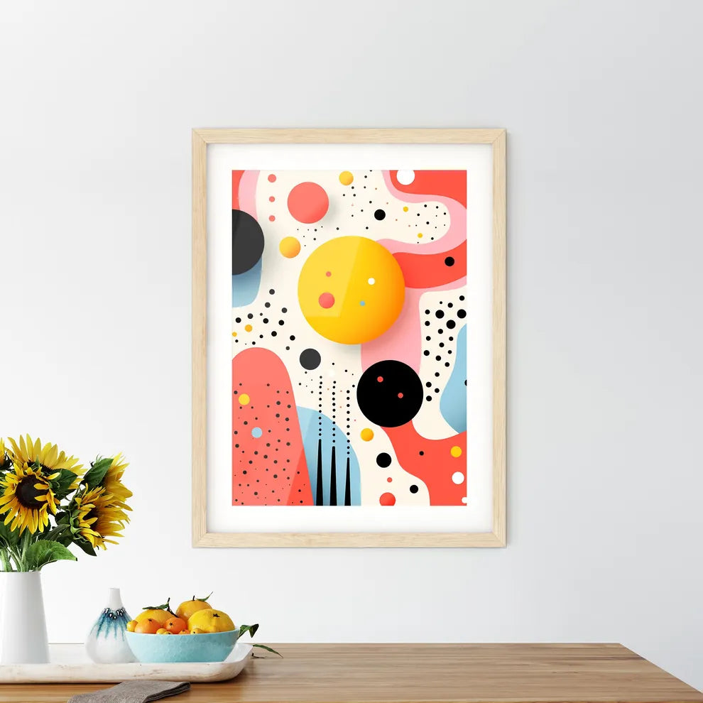 A Colorful Background With Circles And Dot - Kitchen Hangings