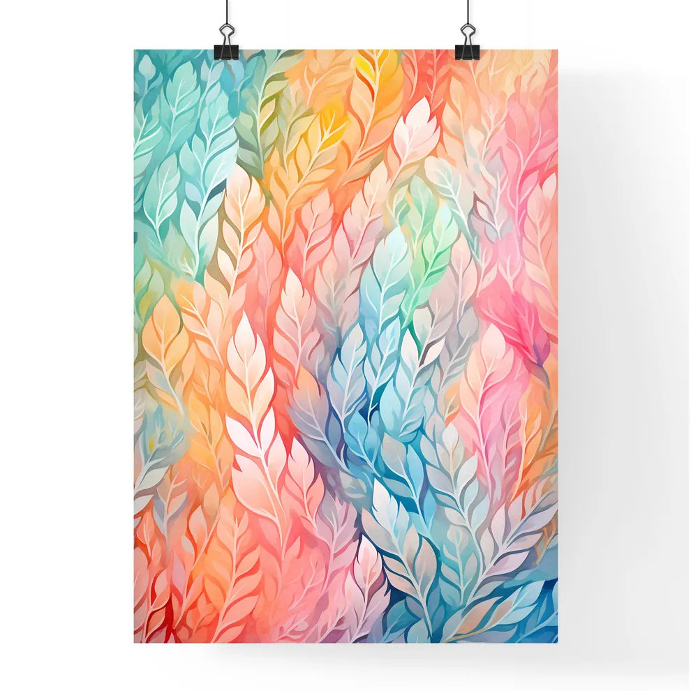 A Colorful Background With Leave Poster