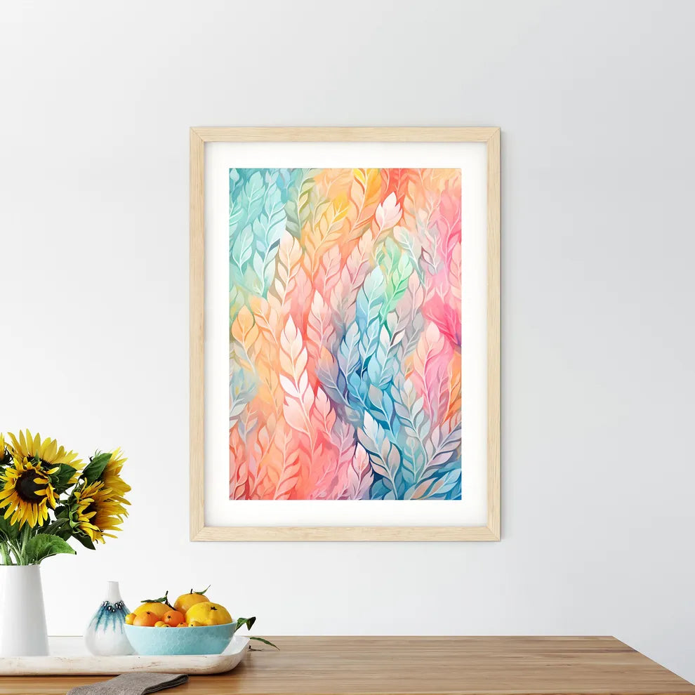 A Colorful Background With Leave - Kitchen Hangings