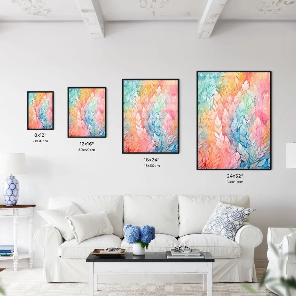 A Colorful Background With Leave Wall Art