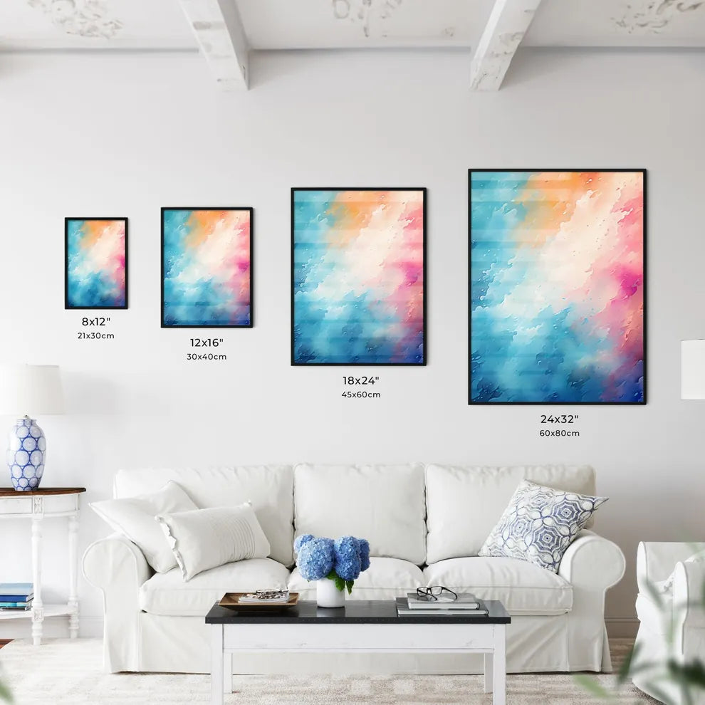 A Colorful Background With White And Blue Sp Wall Art